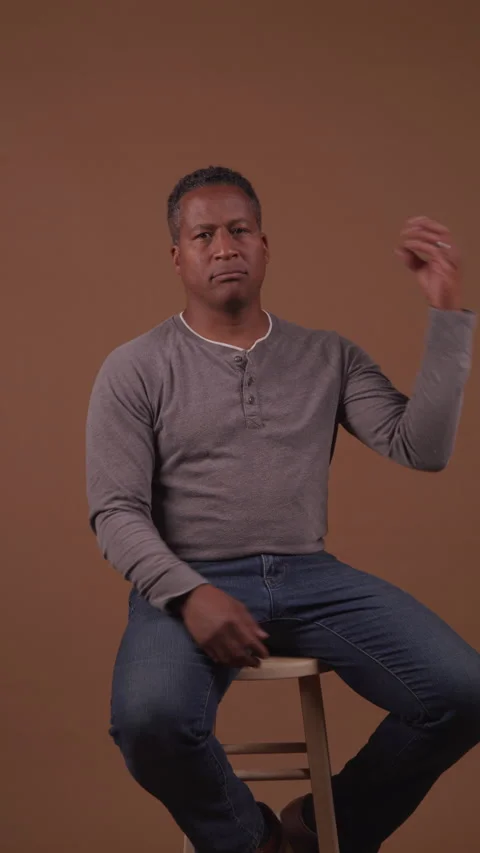 Man Does Blah Blah Blah with Hands Stock Footage 208771274