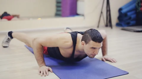 Man does Clap Push Ups Stock Footage 63388675