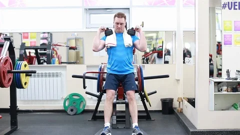 Man does exercise for legs Stock Footage 102249367