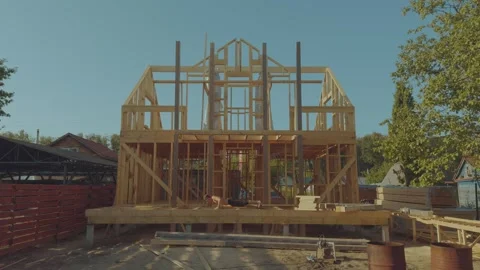 A man does push-ups in a building under construction Stock Footage 340359814
