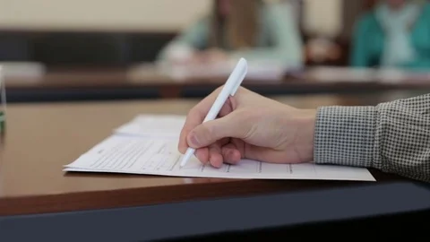 The Man Does Records in a Notebook Stock Footage 72529908