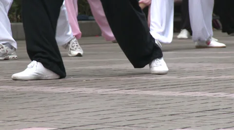 Man does Tai Chi in Park 3 Stock Footage 37703067
