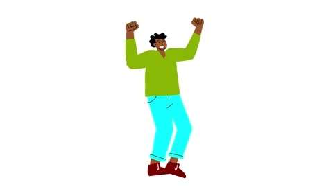 Man Does Victory Walk Bobbing His Head Motion Graphics Simple Style Stock Footage 321961485