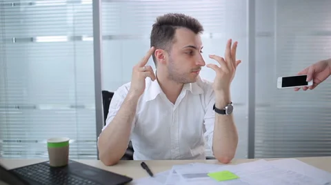 Man doesn't have any time to answer rings Stock Footage 65305402