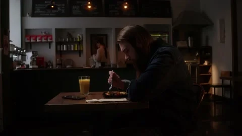 The man doesn't want to eat Stock Footage 223884065