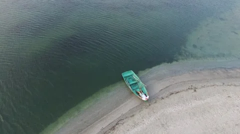 Man with a dog are resting in small boat Stock-Footage 68157659