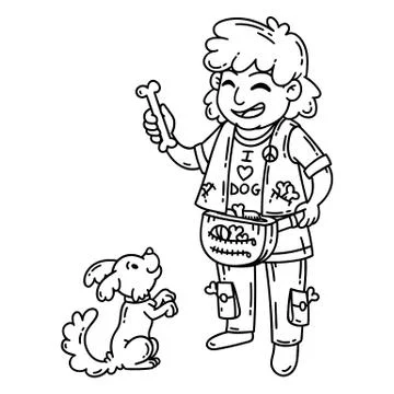 Man with dog. Stock Illustration