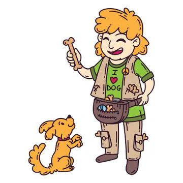 Man with dog. Stock Illustration