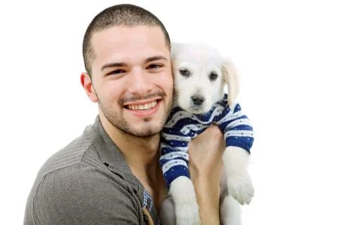 Man with a dog Stock Photos
