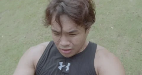 A man doing abdominal crunches work out - medium shoot Stock Footage 146096957