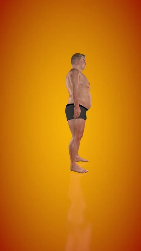 Man doing Air Squat to lose weight, loop vertical video Stock Footage 333134102