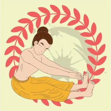 Man Doing Ankle Stretch Pose Stock Illustration