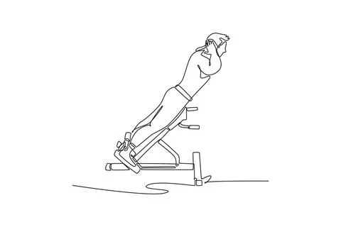 Man doing back extension exercise on roman chair Stock Illustration