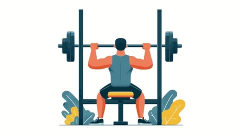 Man Doing Bench Press Exercise Animation Stock-Footage 277623582