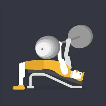 Man doing bench press Stock Illustration
