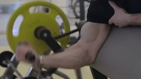Man doing biceps exercise Stock Footage 48940298