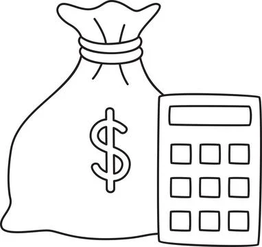 Man doing calculation of the amount of money illustration Illustrazione stock