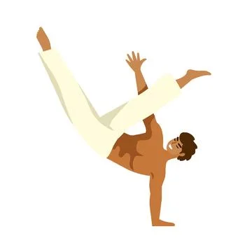 Man doing capoeira Illustrazione stock