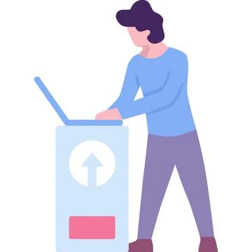 Man doing CI work tool comparison vector icon Stock Illustration