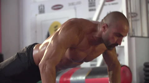 Man doing clapping push-ups and Stock Video Pond5