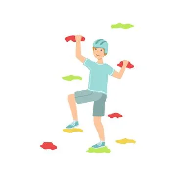 Man Doing Climbing On Indoors Wall Stock Illustration