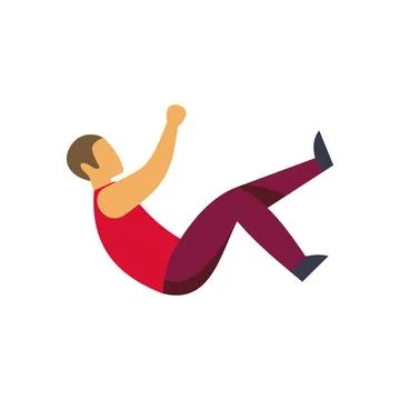 Man doing crunches abdominal exercise workout training Stock Illustration
