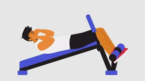 Man Doing Crunches Animation 4K Loop Stock Footage 318509033