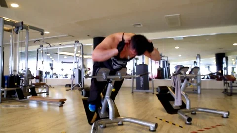 Man doing crunches exercising abdominal muscles Stock Footage 76059591