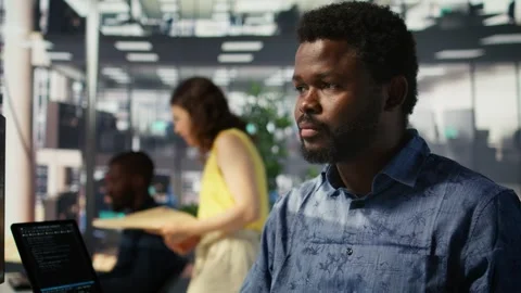 Man doing data entry, typing on keyboard on computer in office Stock Footage 318239649