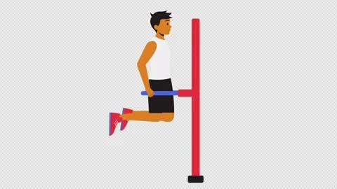 Man Doing Dips Animation 4K Loop Stock Footage 318948079