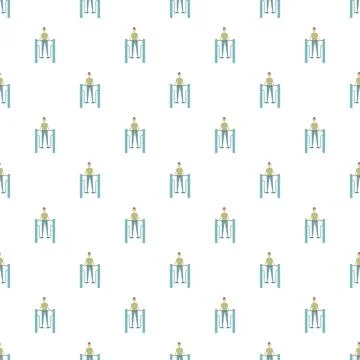 Man doing dips on parallel bars pattern exercising Stock Illustration