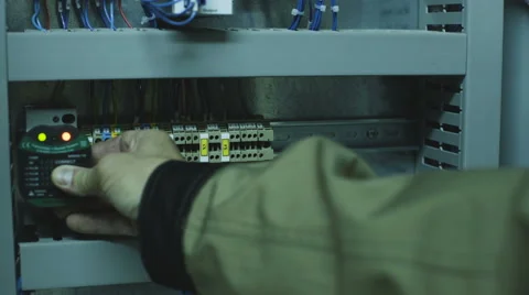 Man doing electrical metering equipment Video stock 68511087