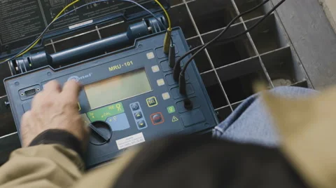 Man doing electrical metering equipment Video stock 68513032