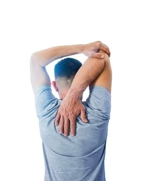 Man doing an exercise for the arms and back Stock Photos