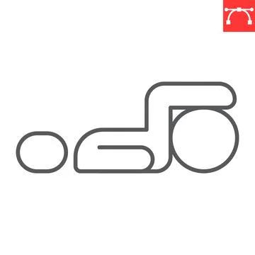 Man doing exercise with gym ball line icon Stock Illustration