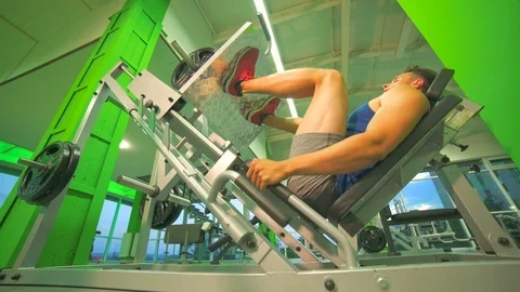 The man doing exercise in a sport center Stock-Footage 80522891