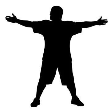 Man doing exercises Stock Illustration