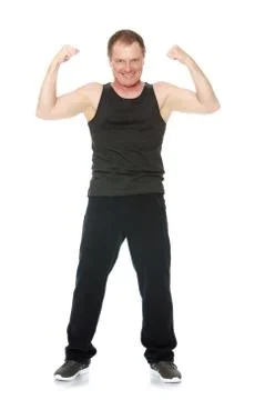 Man doing exercises Stock Photos