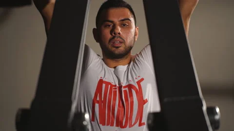 Man doing exercises to strengthen the shoulder simulator Stock Footage 62220804