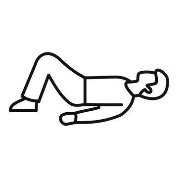 Man doing floor leg raise exercise for abdominal muscles Stock Illustration