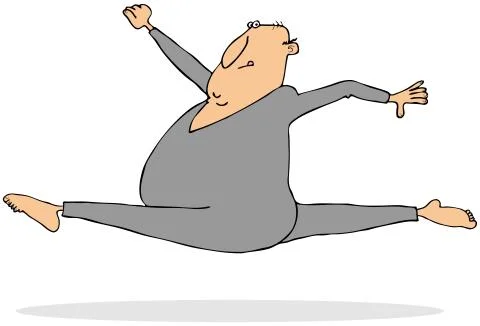 Man doing a flying leap Stock Illustration