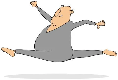 Man doing a flying leap Stock Illustration