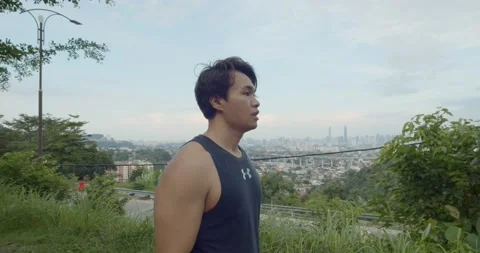 A man doing Freestyle rope skipping - medium close up view Video stock 146104074
