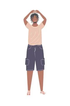 Man doing heart symbol Stock Illustration