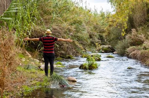 Man doing hiking Stock Photos