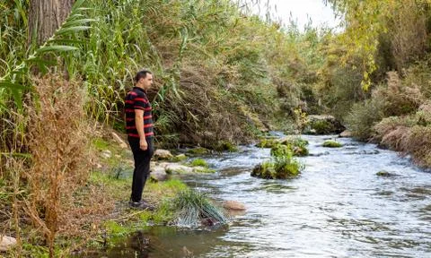 Man doing hiking Stock Photos