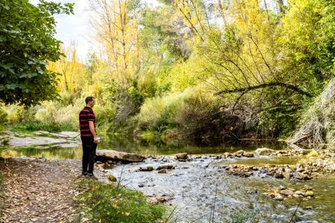 Man doing hiking Stock Photos