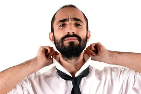 Man doing his tie Stock Photos