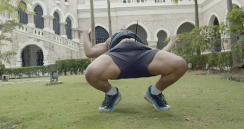 A man doing kick up - wide shoot Video stock 146210809