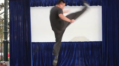 Man Doing Kung Fu Form Stock Footage 10829267
